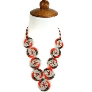Traditional African beaded necklace set of circles